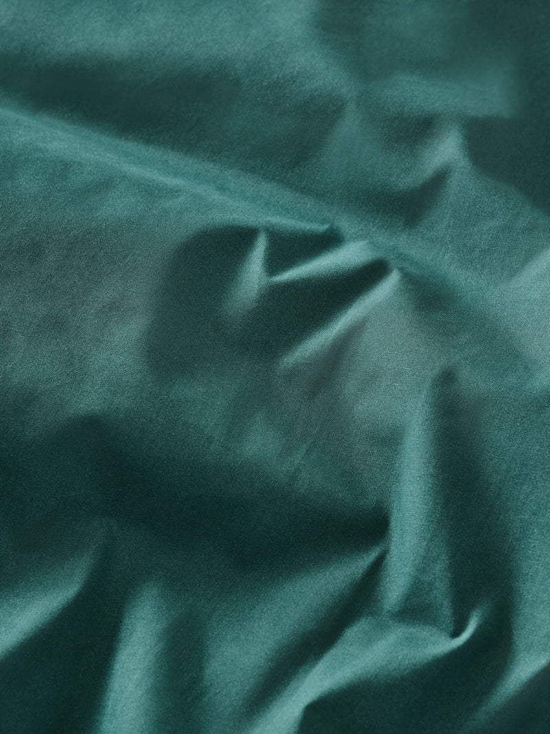 Dark teal cotton duvet cover and pillowcase set - British product