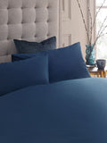 Navy blue duvet cover and pillowcase set, imported from the UK
