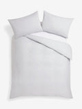 Grey light cotton rich plain duvet cover and pillowcase set, UK version