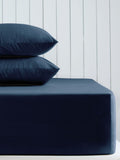 Navy blue cotton fitted bed sheet, imported from the UK
