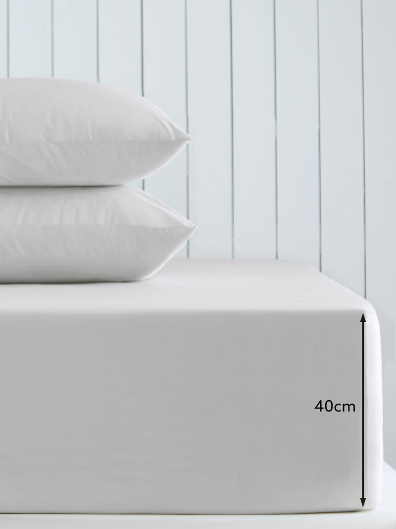 Extra deep fitted bed sheet in grey light cotton rich blend - British product
