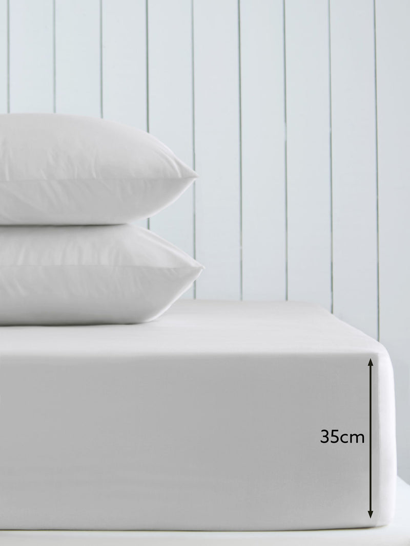 Grey light cotton rich deep fitted bed sheet, UK version