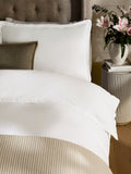 Collection Luxe white brushed cotton twill duvet cover and pillowcase set (British brand)