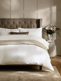 Collection Luxe white brushed cotton twill duvet cover and pillowcase set (British brand)
