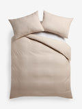 Natural Supersoft 100% Brushed Cotton Duvet Cover Plain and Pillowcase Set