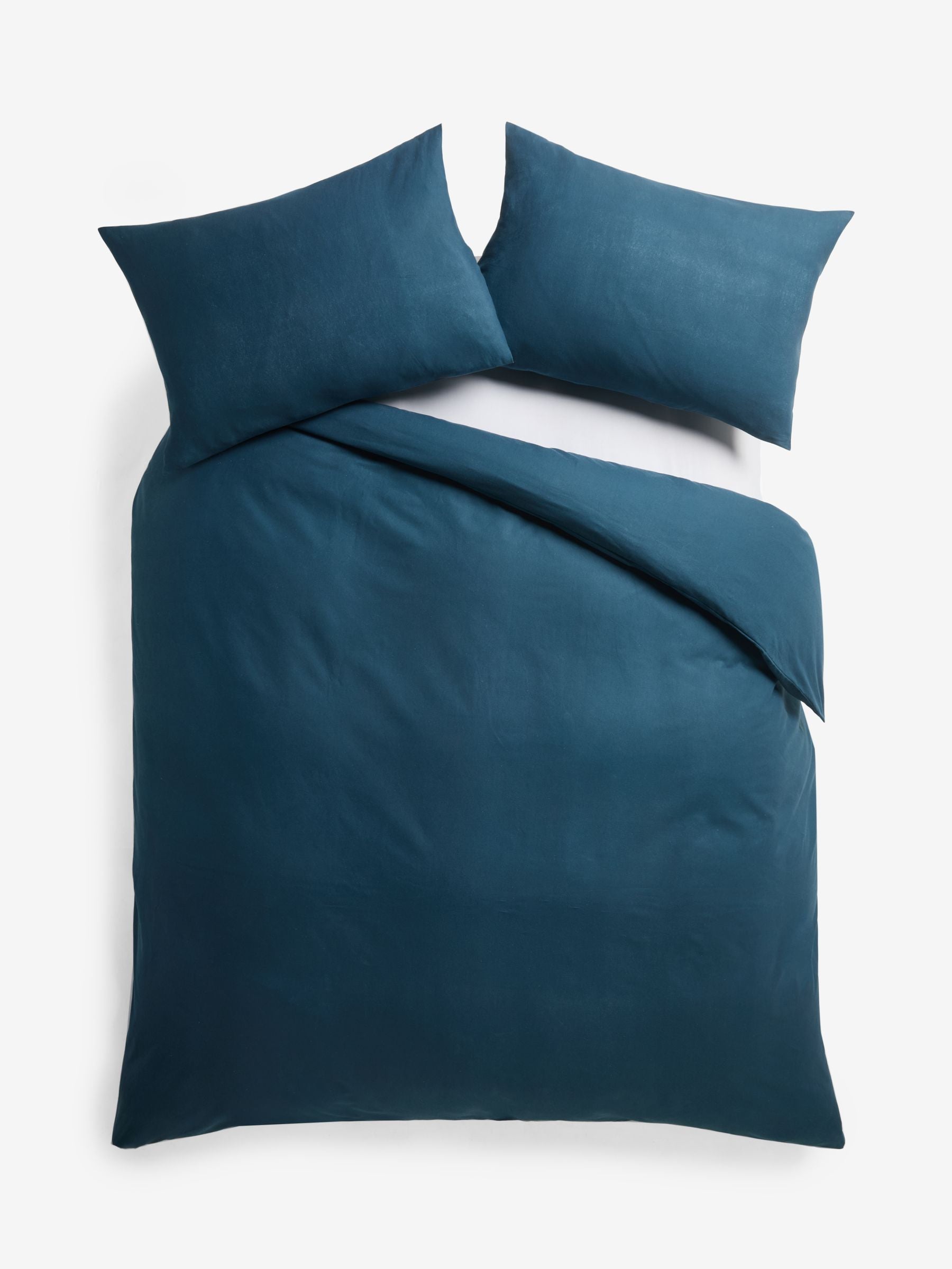 Teal blue supersoft cotton duvet cover and pillowcase set (British brand)