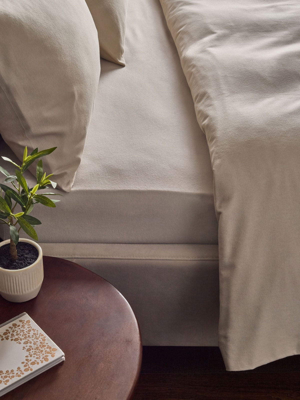 Natural Brushed Cotton Supersoft Deep Fitted Sheet, imported from the UK