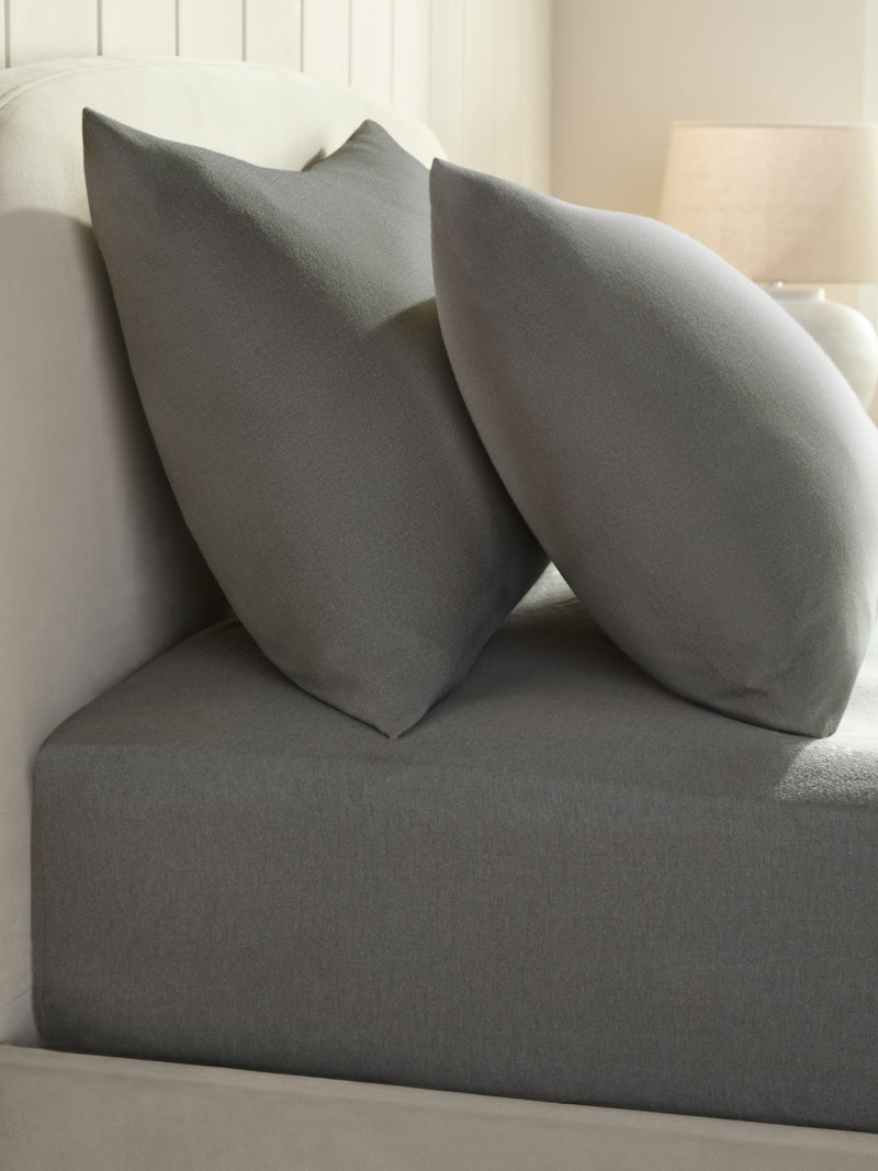 Charcoal grey brushed cotton supersoft extra deep fitted sheet - British product