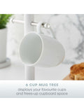 Swan white kitchen towel pole and mug tree set (British brand)