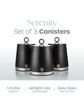 Swan Black Serenity storage canisters 1.3L (British brand)