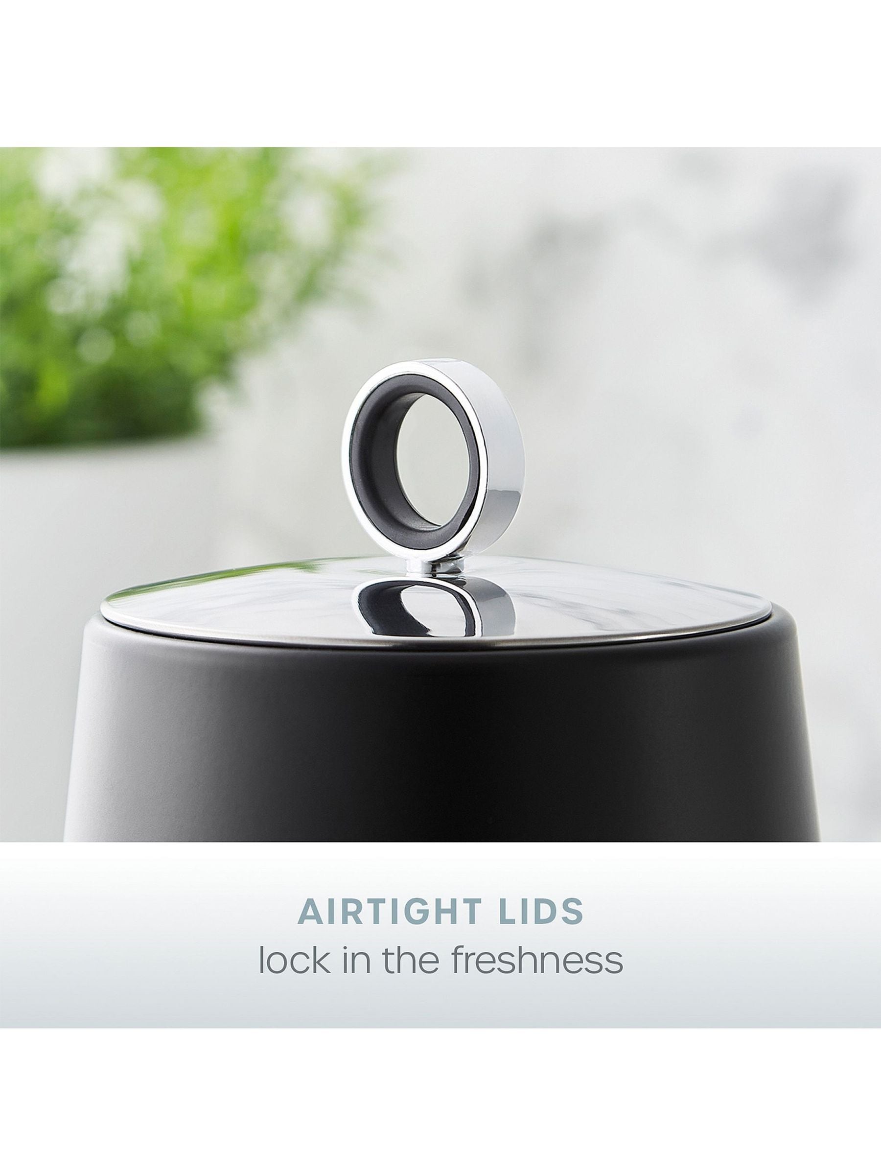 Swan Black Serenity storage canisters 1.3L (British brand)