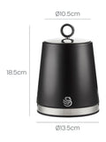 Swan Black Serenity storage canisters 1.3L (British brand)