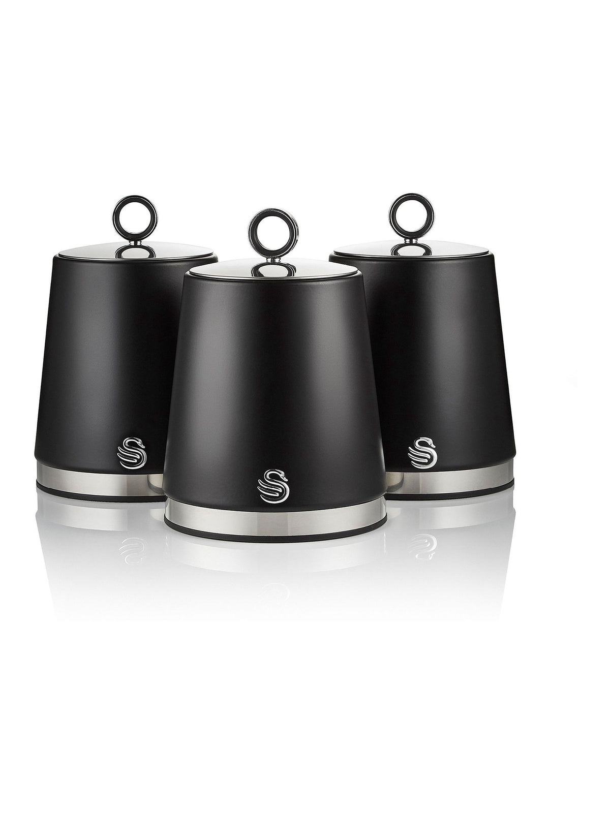 Swan Black Serenity storage canisters 1.3L (British brand)
