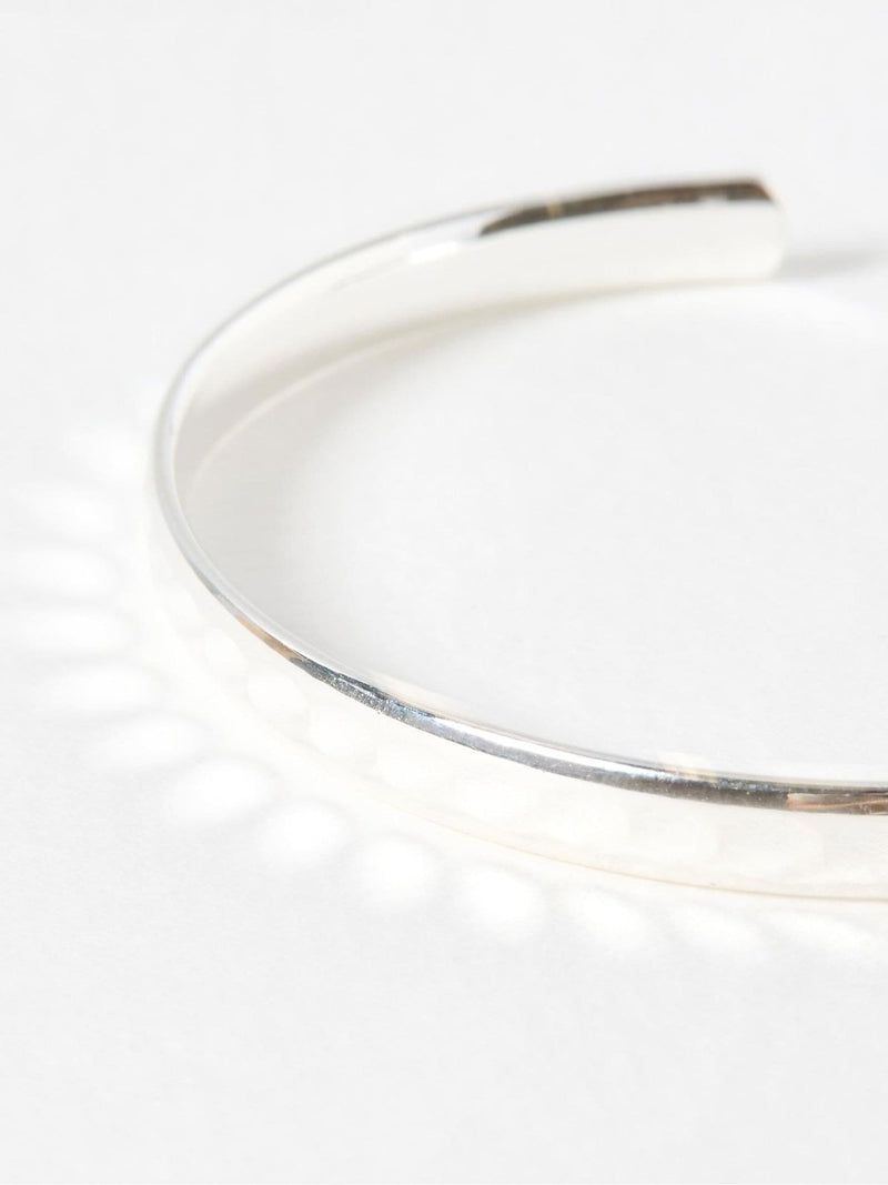 Oliver Bonas Silver Tone Donna Disco Textured Bangle, imported from the UK