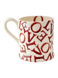 Emma Bridgewater Mug L.O.V.E Polka Red 1/2 Pint - British product