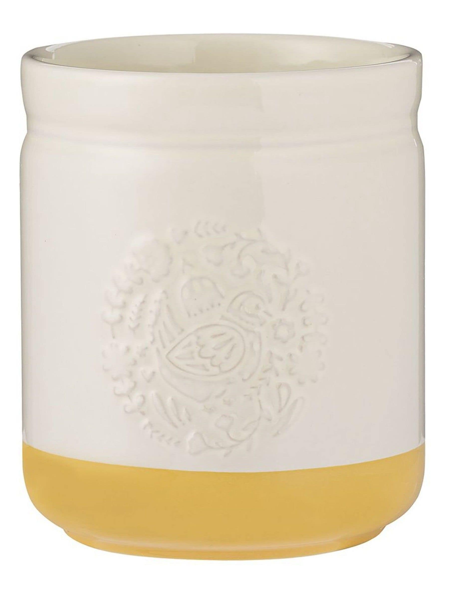 Mason Cash Cream Green and Yellow Home to Roost Large Storage and Untensil Pot