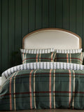 Vantona green plaid duvet cover set (British brand)