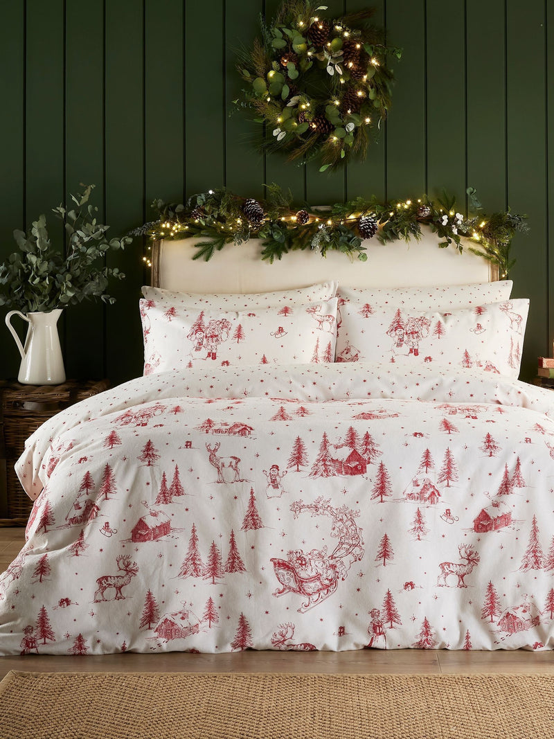 Vantona Red Christmas Santa duvet cover set (British brand)