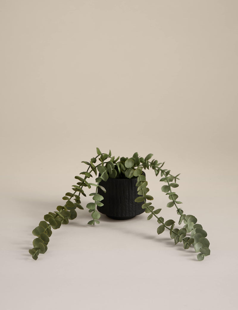 Artificial trailing baby plant in textured ceramic pot 36.8cm height - British product