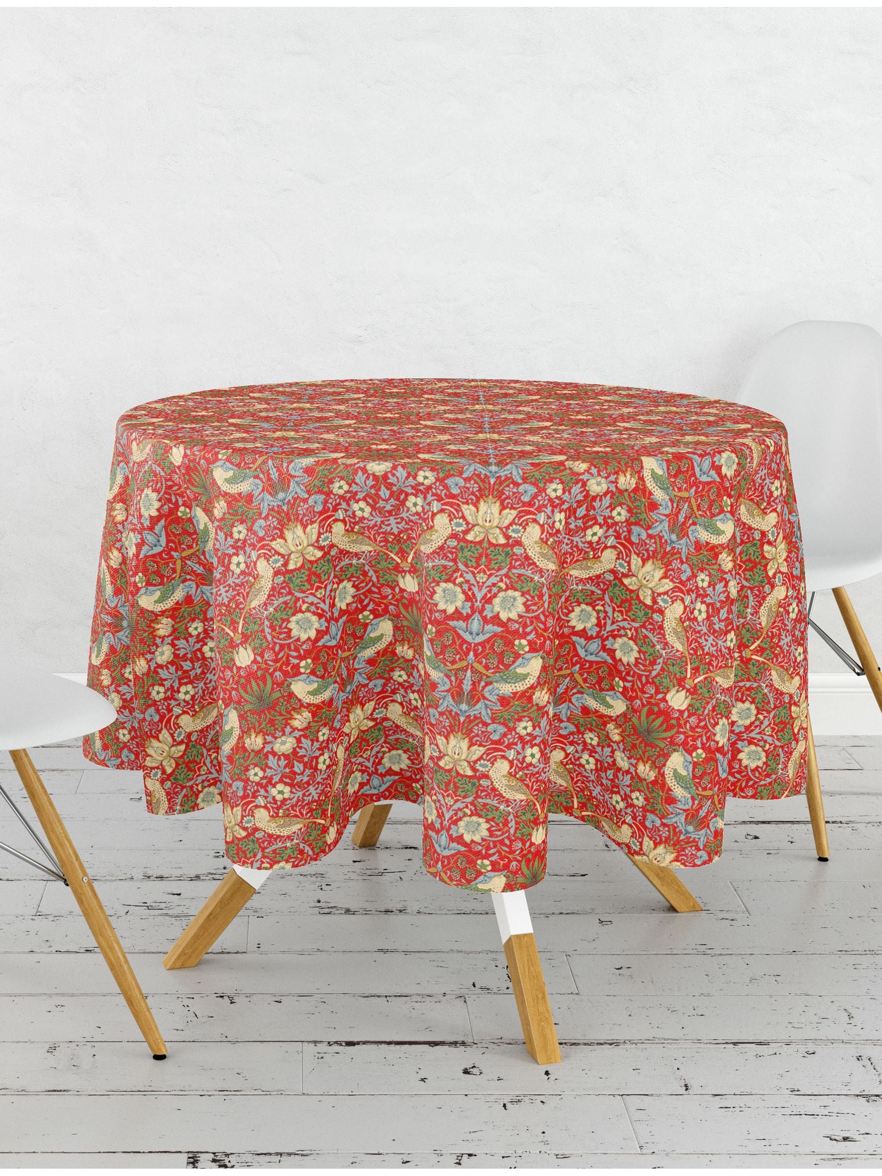 William Morris Gallery Red Strawberry Thief tablecloth 132x178cm (British brand)