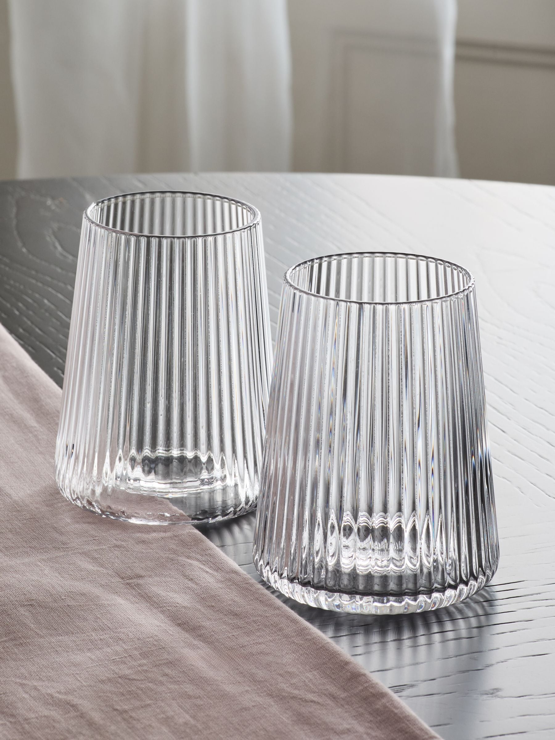 Set of 4 Clear Hollis Angular Short