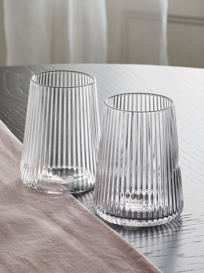 Set of 4 Clear Hollis Angular Short