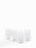 Set of 4 Clear Hollis Angular Short