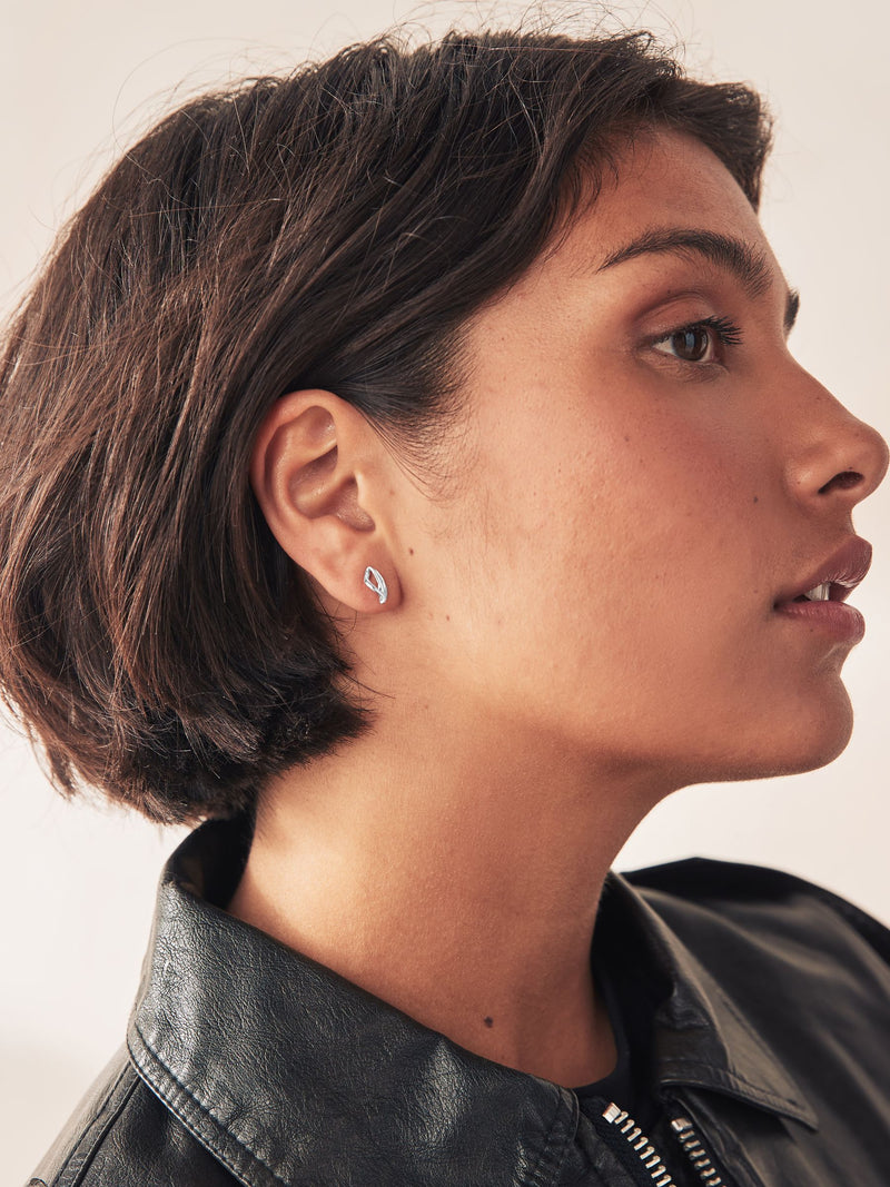 Sterling silver twist stud earrings (British brand)