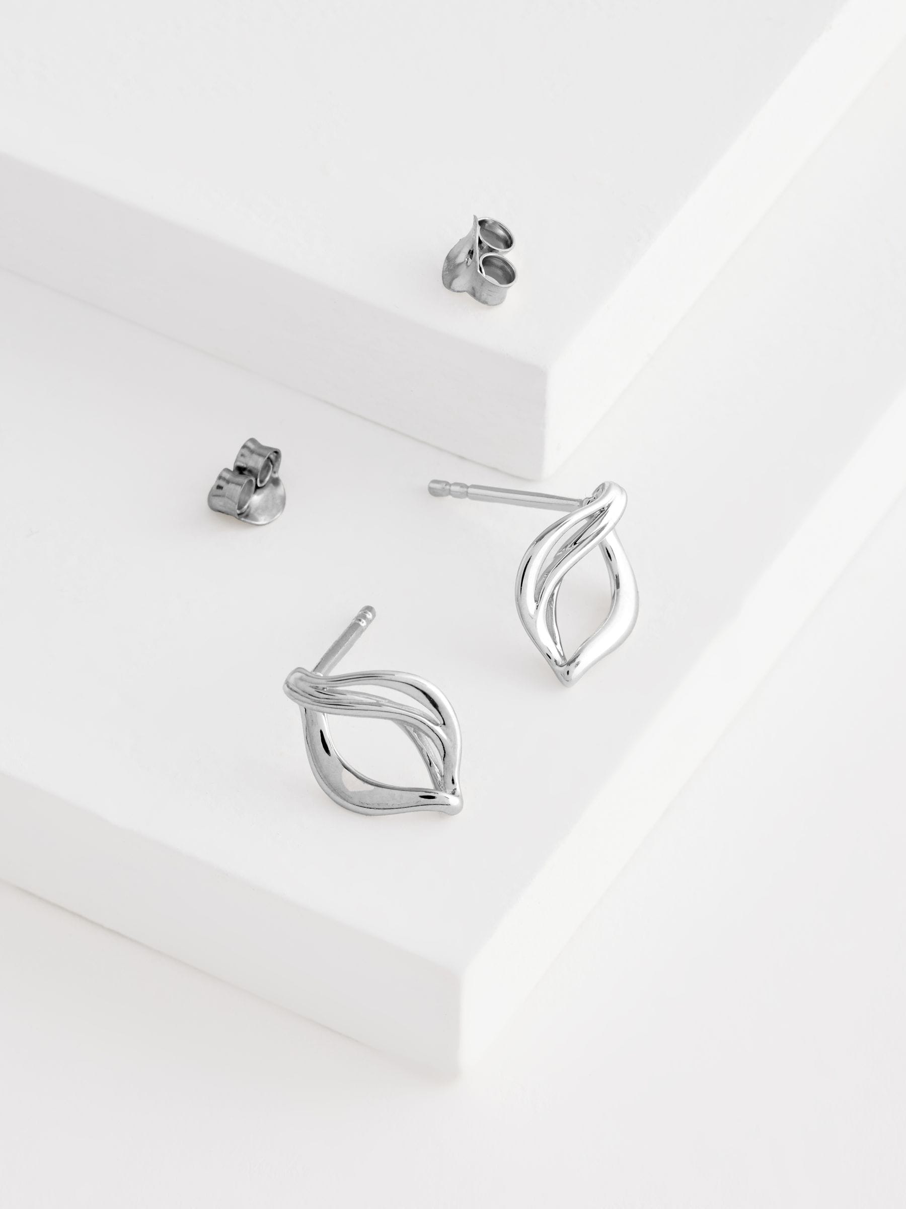 Sterling silver twist stud earrings (British brand)