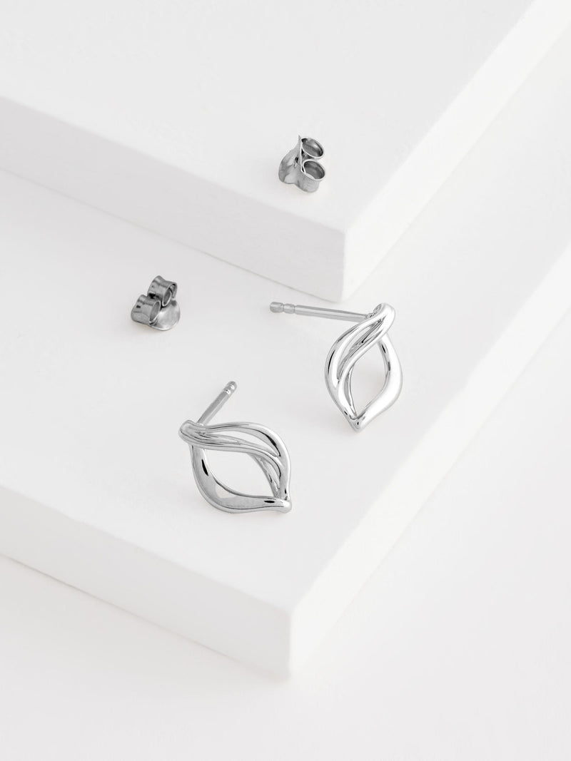 Sterling silver twist stud earrings (British brand)