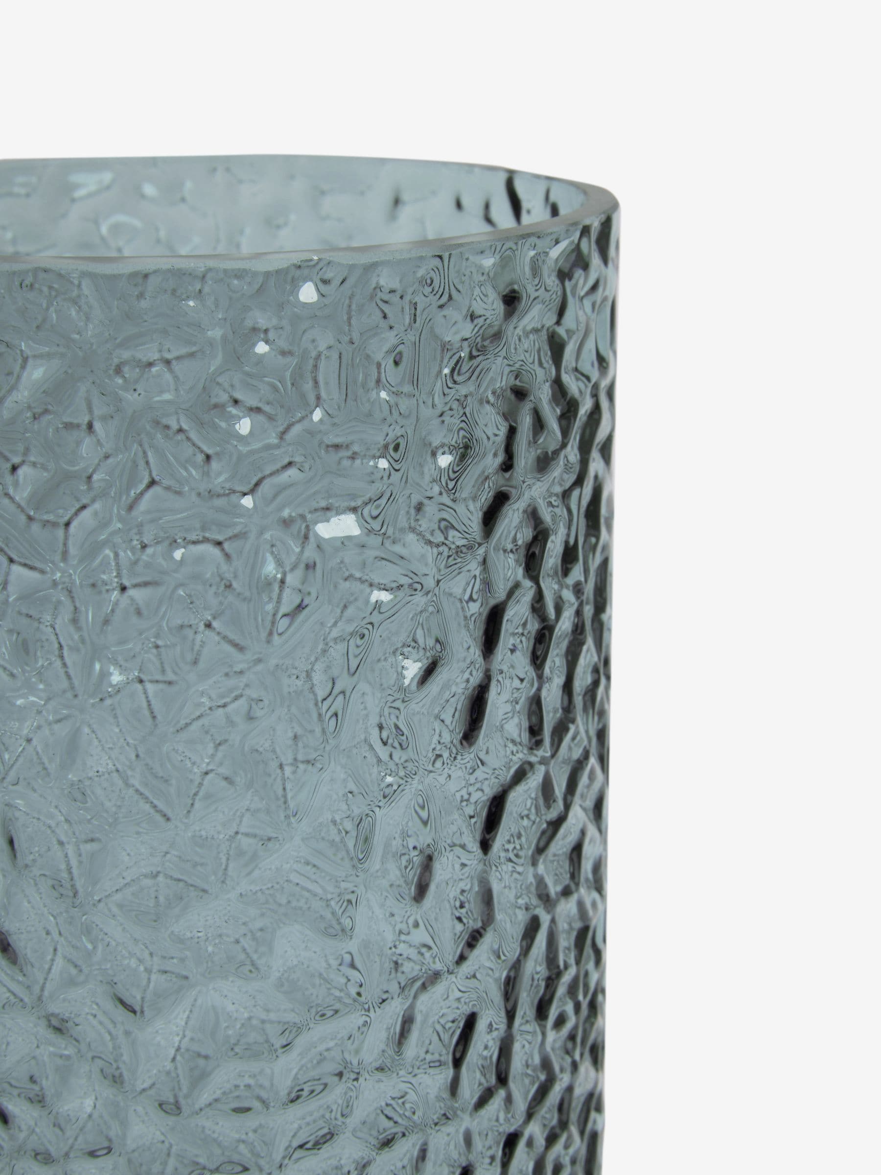 Blue Medium Medium Textured Glass Vase