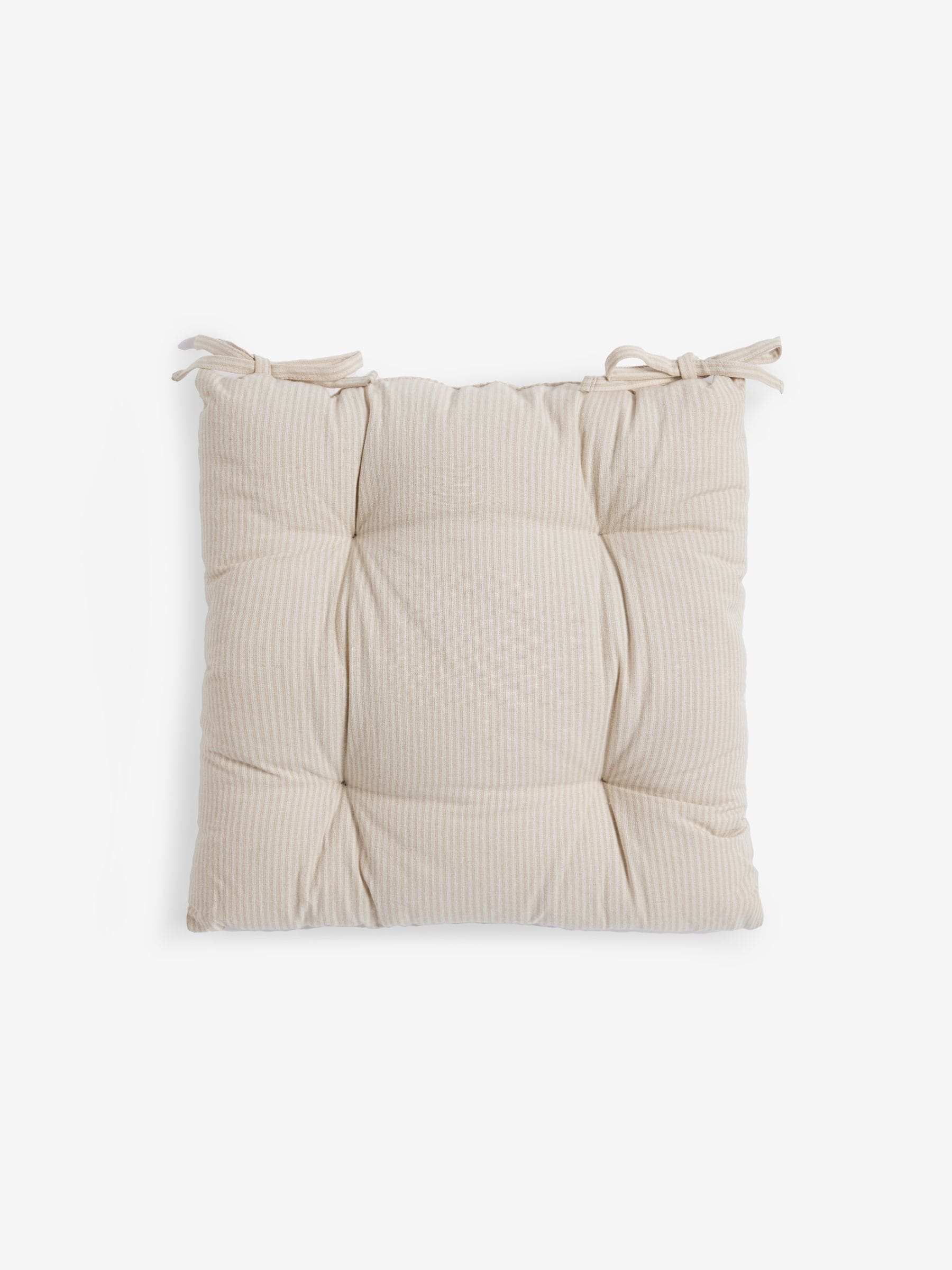 Natural Bronx stripe chair cushions set of 2, imported from the UK