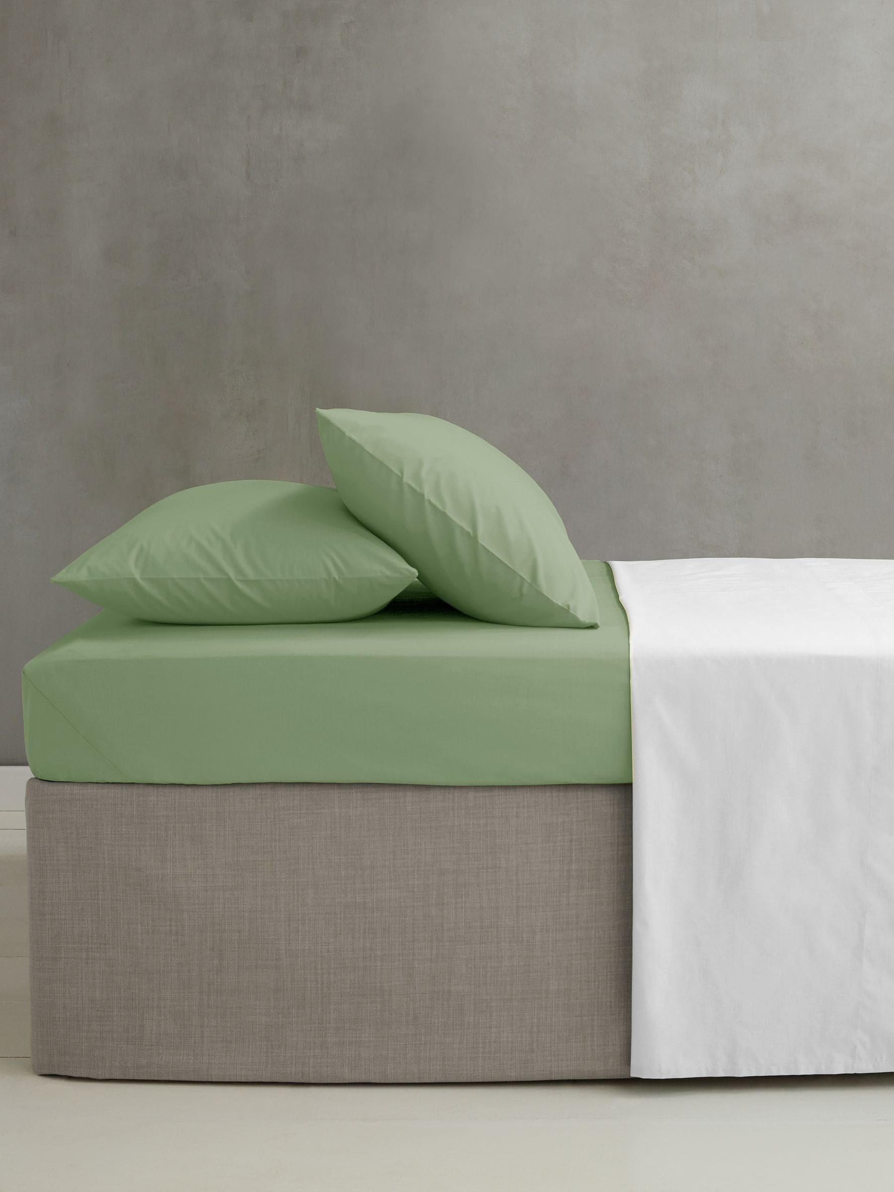 Catherine Lansfield sage green easy care percale fitted sheet - British product