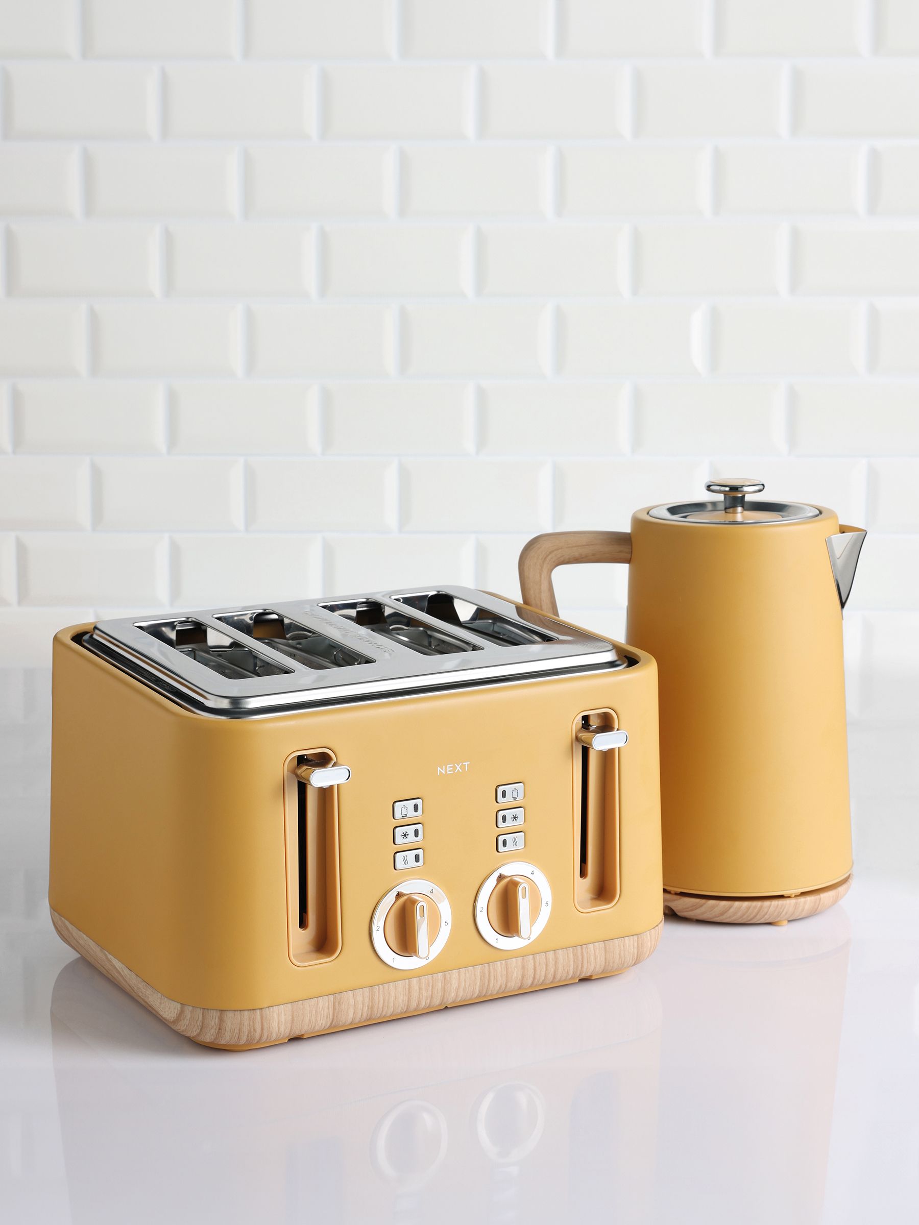 Ochre Yellow Bronx Electric Kettle 1.7 Litre, imported from the UK