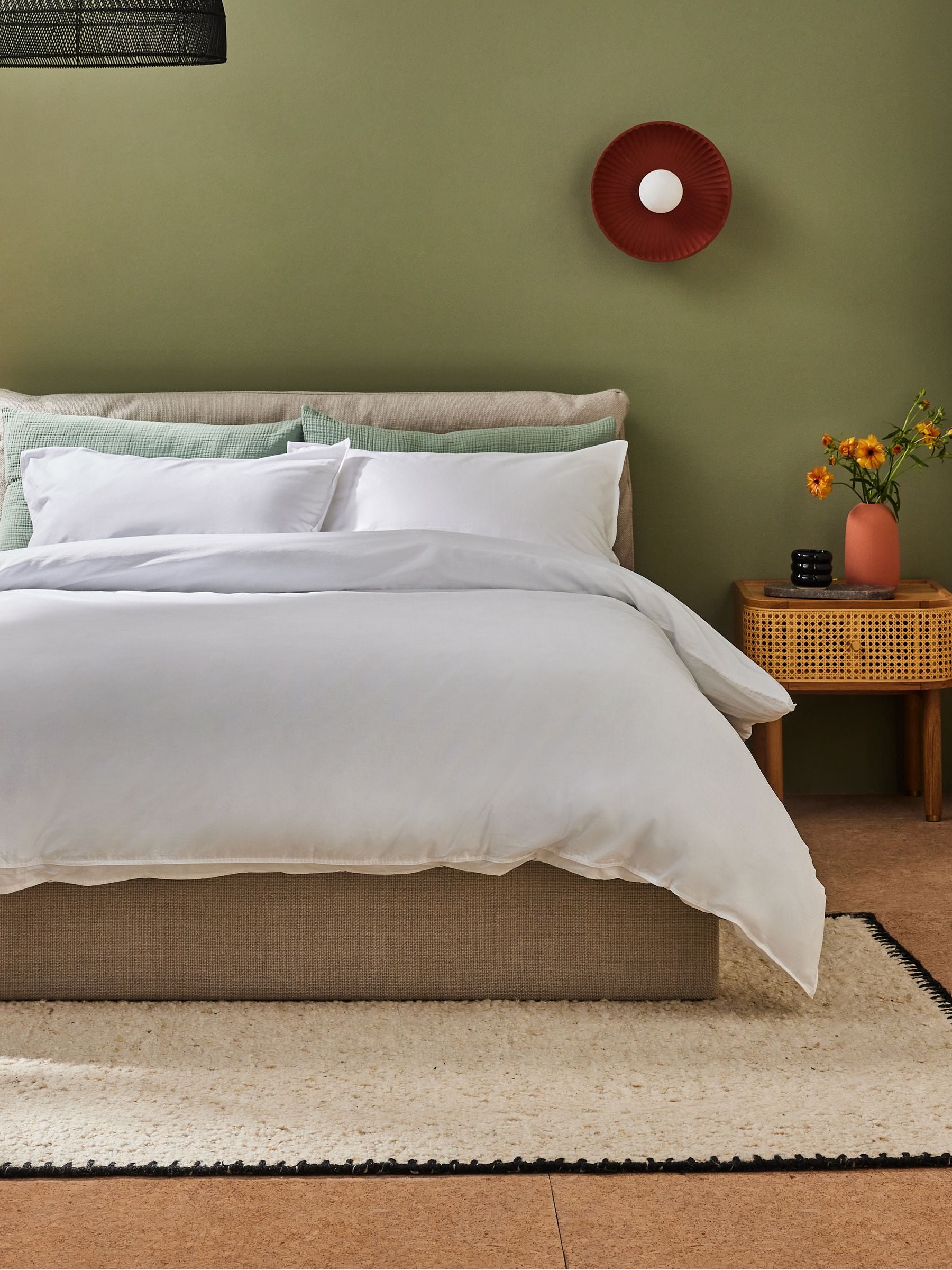 MADE.COM white cosy washed cotton duvet cover and pillowcase set, imported from the UK
