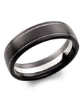 Beaverbrooks black platinum and zirconium wedding ring 7mm - British product