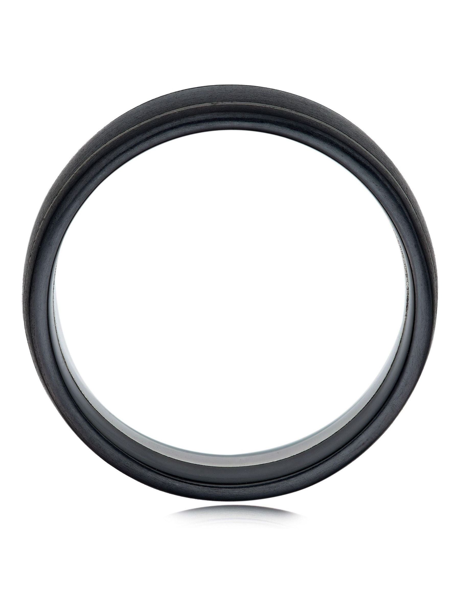 Beaverbrooks black platinum and zirconium wedding ring 7mm - British product