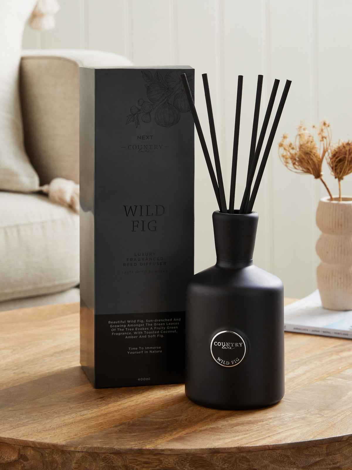 Country Luxe Wild Fig and Cedar reed diffuser 400ml - British product