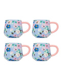 Cath Kidston Blue Painted Pansies mugs set of four 9.5cm height - British product