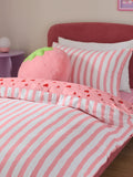 Pink Red Hearts Duvet Cover and Pillowcase Set