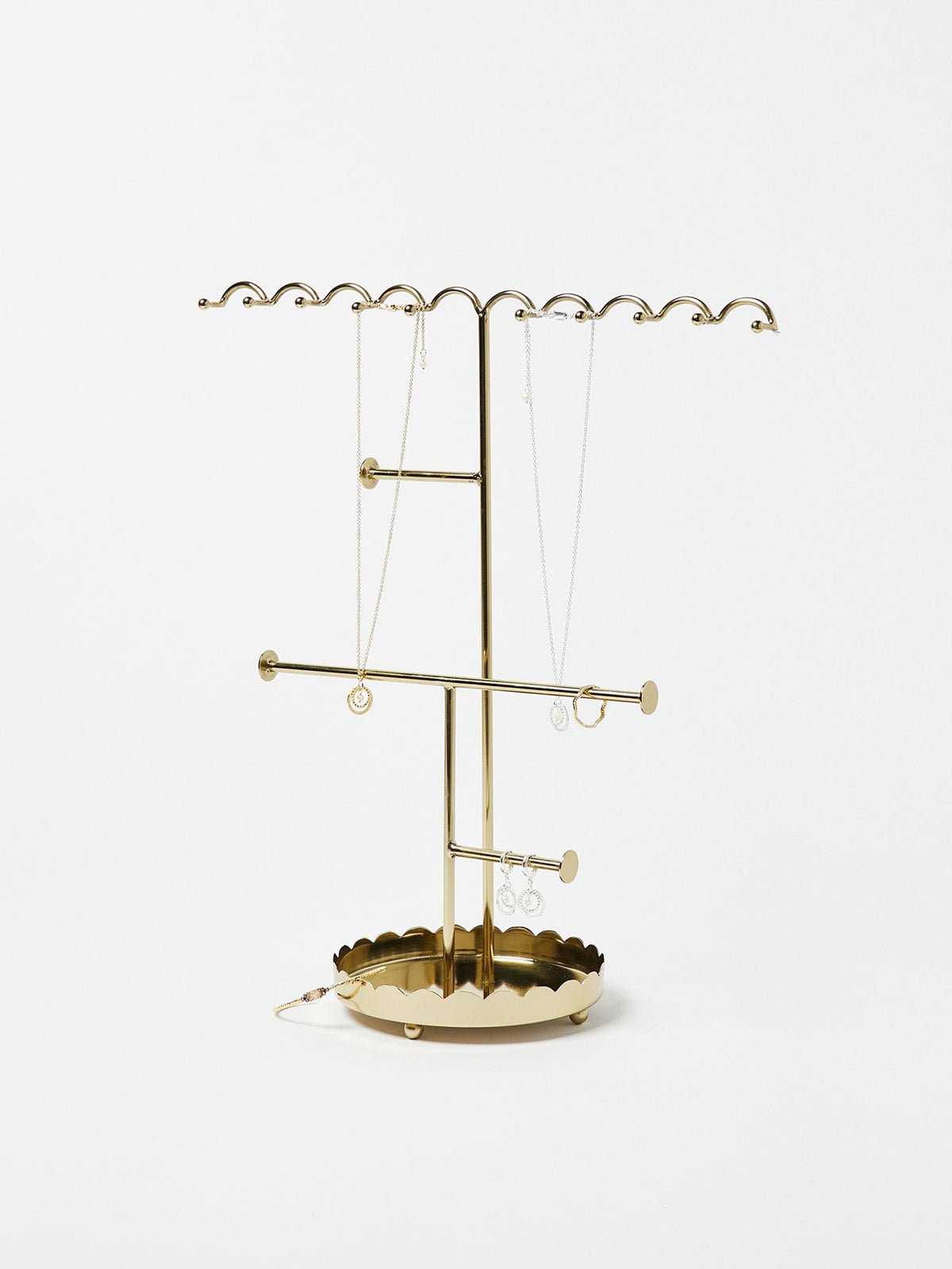 Oliver Bonas Gold Metal Wiggle Metal Jewellery Stand