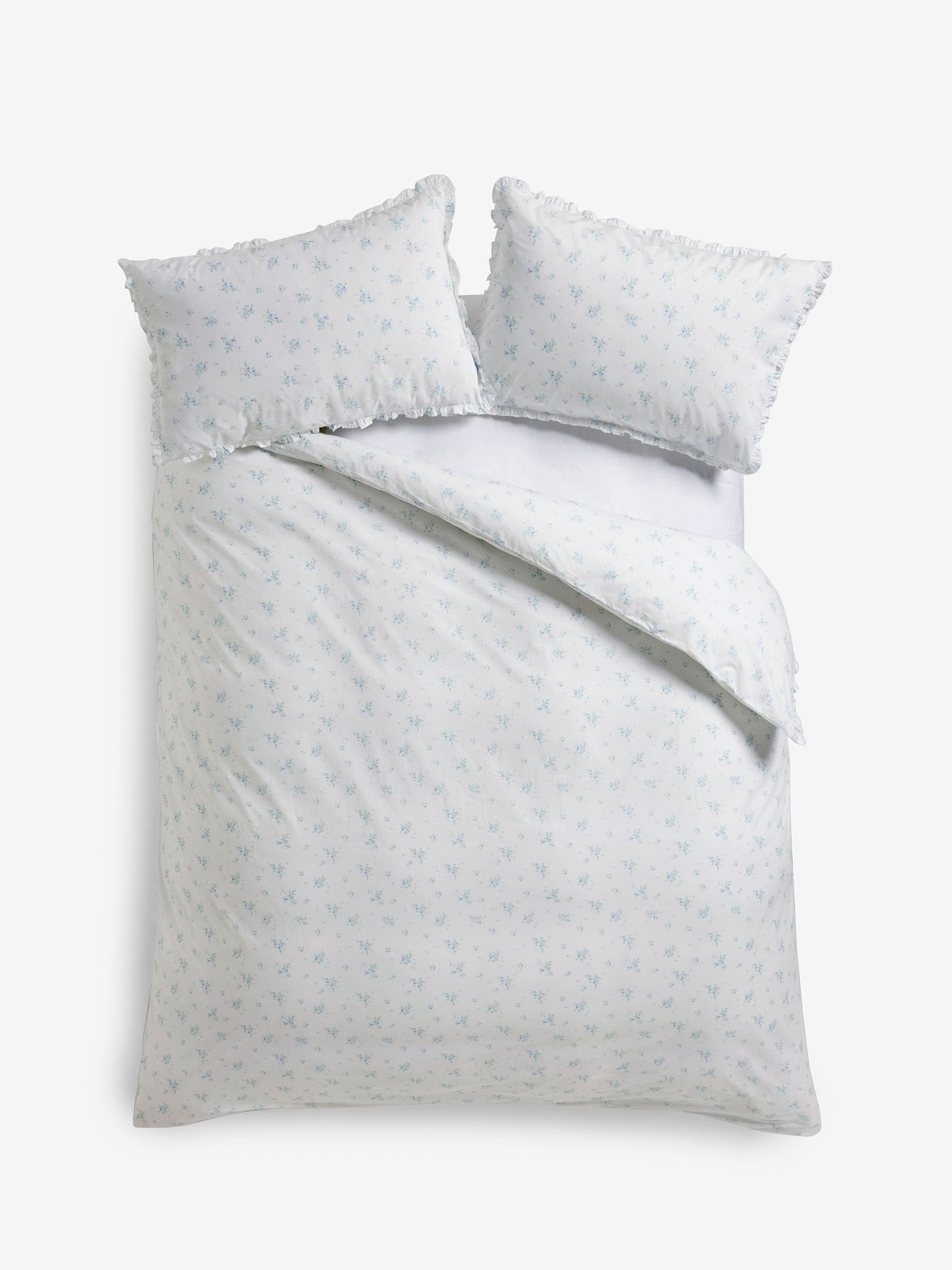 Shabby Chic Rosabelle blue print duvet cover and pillowcase set (British brand)