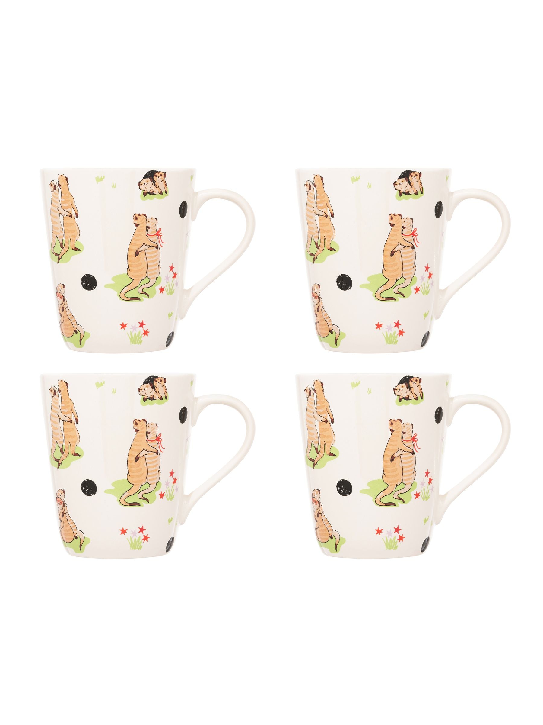 Cath Kidston Green Meerkats Stanley Mug Set Of 4