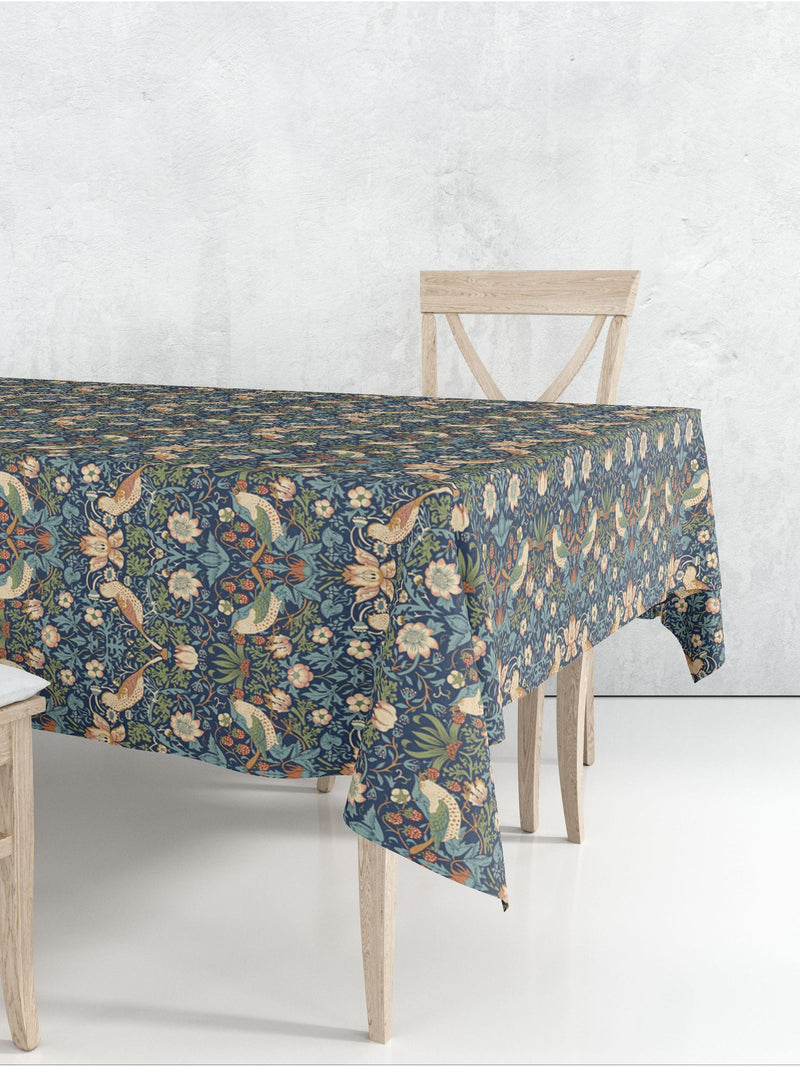 William Morris Gallery Blue Strawberry Thief tablecloth 132x178cm (British brand)
