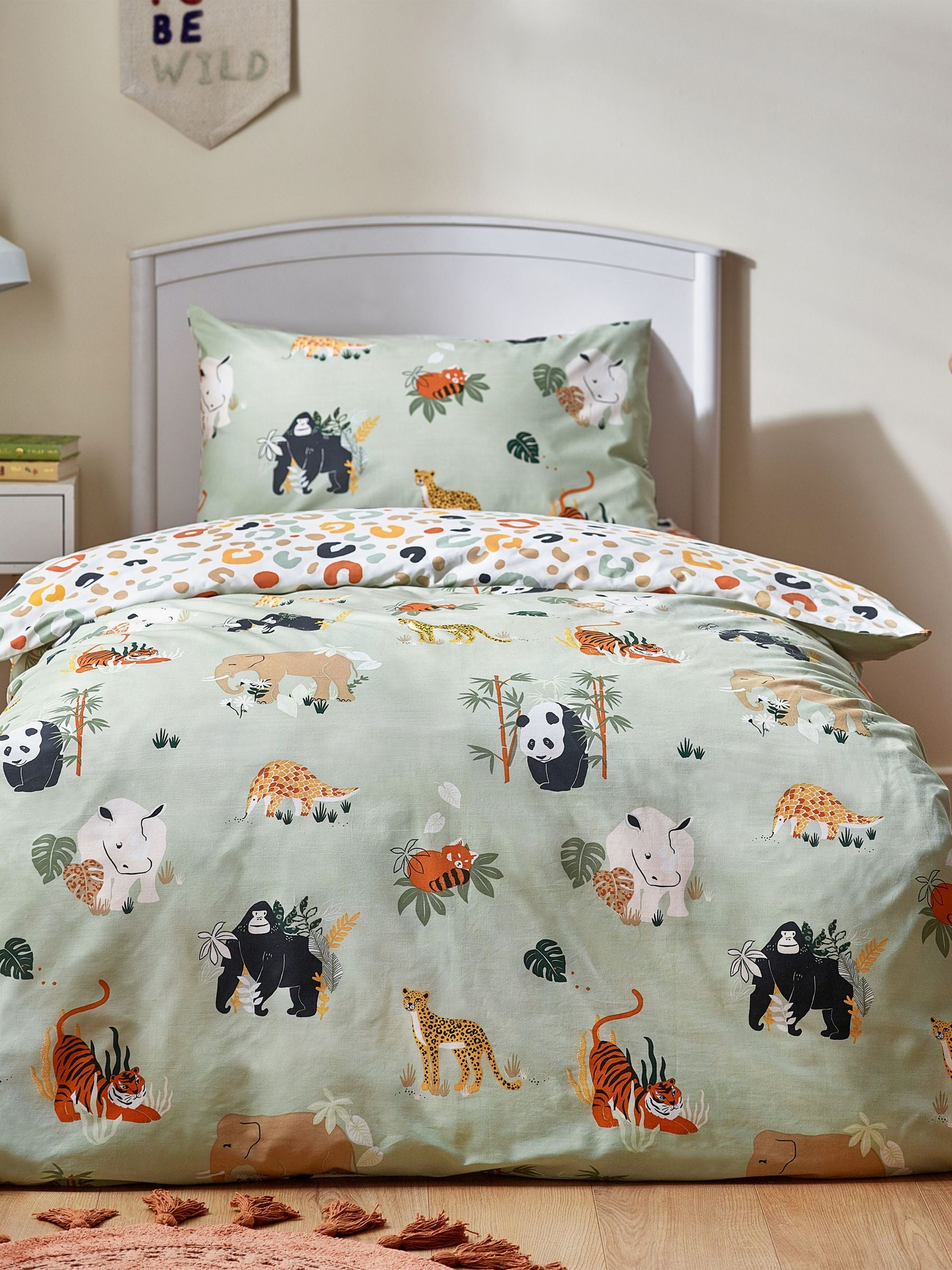 Little Furn Multi & Green Wildlife Animal Duvet Cover Set