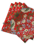 William Morris Gallery Red Pimpernel cotton napkins pack of 4 43x43cm (British brand)