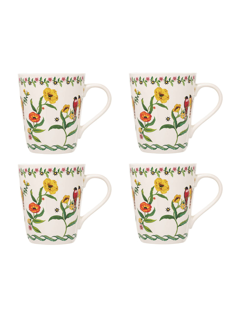 Cath Kidston Green Summer Birds Stanley Mug Set Of 4