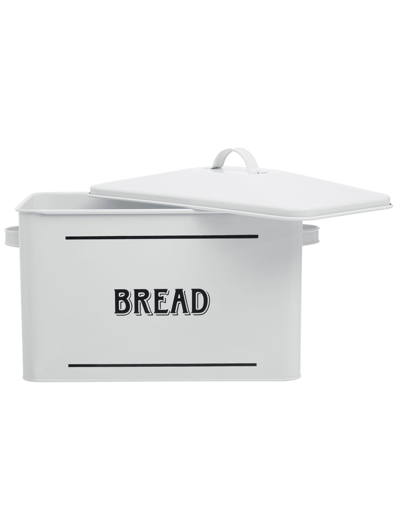 Premier Black Grocer Metal Bread Bin 34cm wide, imported from the UK