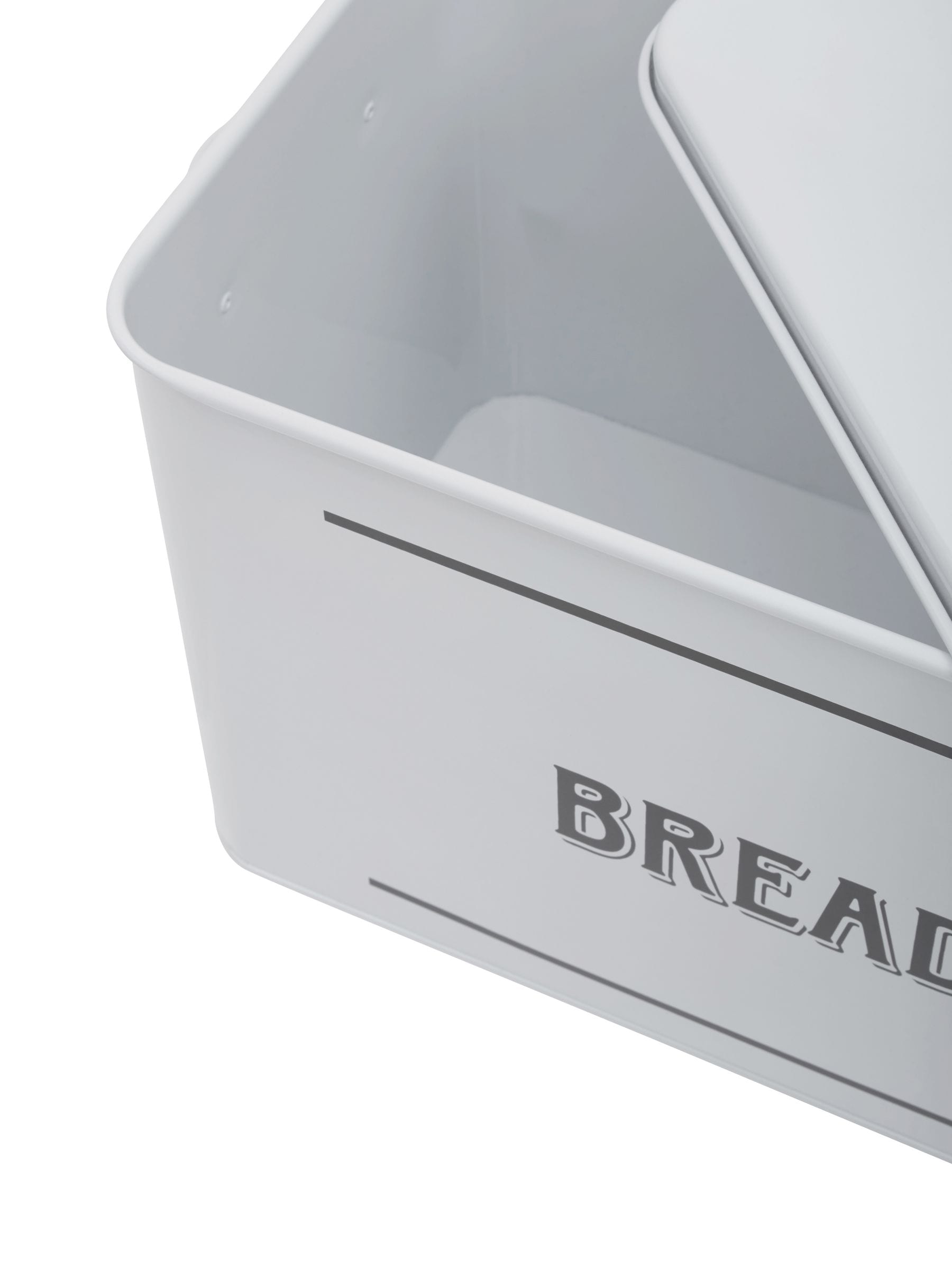Premier Black Grocer Metal Bread Bin 34cm wide, imported from the UK