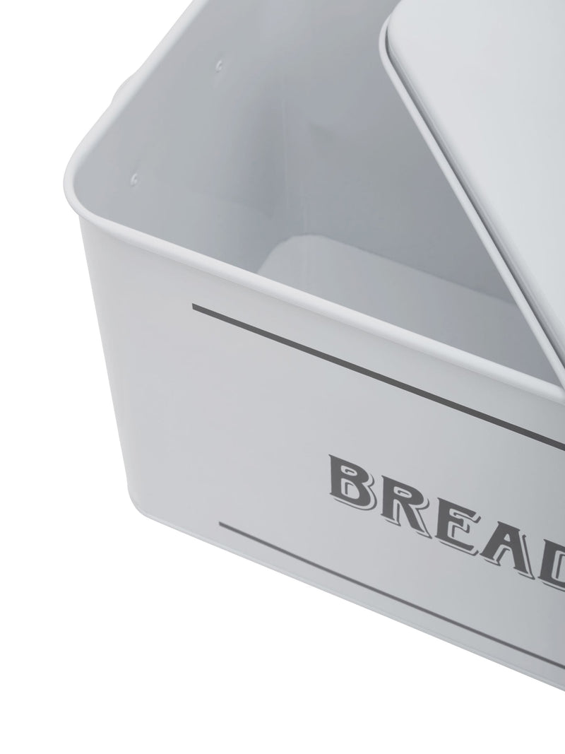 Premier Black Grocer Metal Bread Bin 34cm wide, imported from the UK